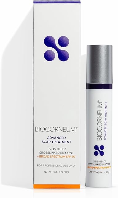 Biocorneum Advanced Scar Treatment with Silishield? & SPF 30 10g ? Made in the USA, Fast-Drying, Silicone Scar Gel - Surgeon Recommended for New & Old Scars - Suitable for Children Over 6 Months