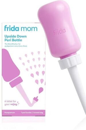 Frida Mom Upside Down Peri Bottle for Postpartum Care, Portable Bidet Perineal Cleansing and Recovery for New Mom, The Original Fridababy MomWasher