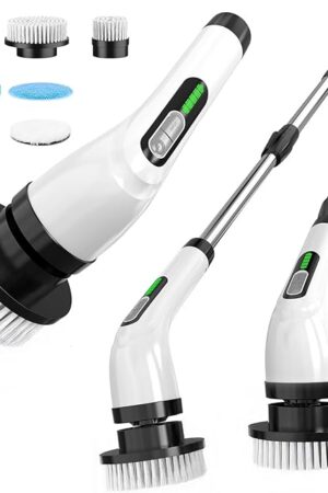 Electric Spin Scrubber for Cleaning Bathroom: Cordless Power Shower Scrubber - Electric Cleaning Brush for Tile Tub