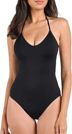 Women's One Piece Swimsuit Scoop Front Tummy Control Island Goddess Bathing Suit