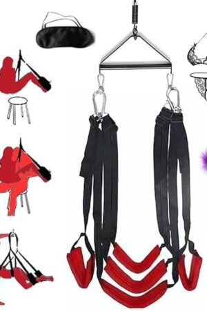 BDSM Couple Ceiling Swing with Sex Heavy-Duty 360 Degree Rotating Indoor Triangular Suspension Device and Adjustable Sling, Adult Sex Toy Sex Furniture, can accommodate 800 Pound Sweater Yoga XB-36