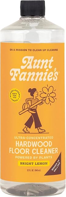 Aunt Fannie's Ultra Concentrated Hardwood Floor Cleaner, Vinegar-Free Plant Based Hardwood Floor Cleaner for Mopping, Bright Lemon Scent, 32 oz (Pack of 1)