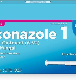 Amazon Basic Care Tioconazole Ointment 65 Percent, 1-Dose Treatment, Vaginal Yeast Infection Treatment For Women, Feminine Care, 016 ounce (Pack of 1)