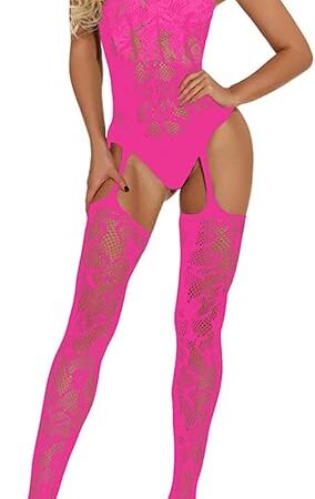 Babydoll Lingerie for Womens, Women Stockings and Net Socks Sexy Bodysuits Lingerie Fishnet Seamless Mesh Chemise Babydoll