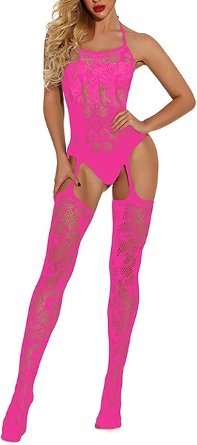 Babydoll Lingerie for Womens, Women Stockings and Net Socks Sexy Bodysuits Lingerie Fishnet Seamless Mesh Chemise Babydoll