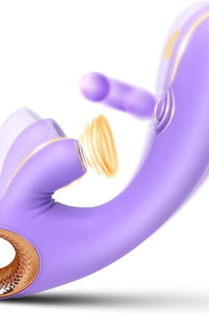 Vibrator Sucking Dildo Sex Toys for Women - 3IN1 G Spot Vibrators Clitoral Nipple Stimulator Silicone Rabbit Vibrators with 8 Sucking & Flapping & Vibrating Modes Adult Sexual Toy for Woman Pleasure