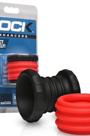 2-in-1 Silicone Cock Ring & Ball Stretcher, Penis Extension Sleeve, Penis Ring Masturbator Lock Testicles, Men Dick Enhancers Adult Sex Toys, Delayed Ejaculation for Gay & Couples - USA Made