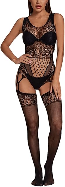 Women Fishnet Bodystocking Bodysuit Babydoll Lingerie High Elasticity Sleepwear Tight Nightwear Sexy Lingerie