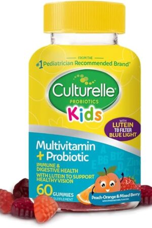 Culturelle Kids Probiotics, Multivitamin + Probiotic, Peach-Orange & Mixed Berry, 60 Gummies