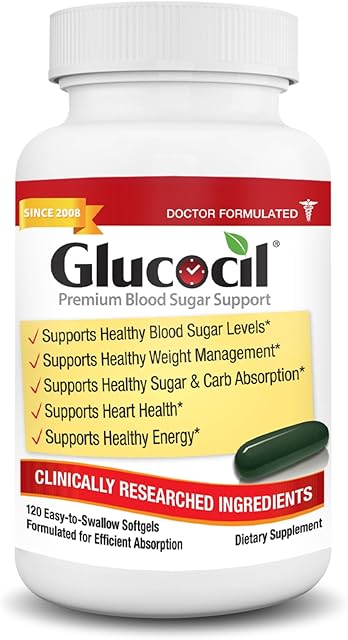 Glucocil ? Softgels - Premium Blood Sugar Support - Over 2 Million Bottles Sold - Supports The 3 Essentials for Healthy Blood Sugar - Since 2008, with Berberine, Proprietary Mulberry Leaf, and More