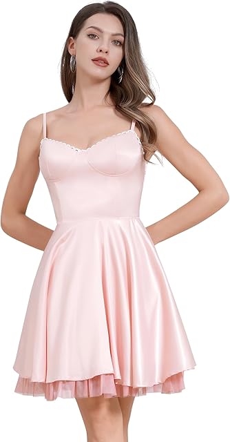 Corset Mini Dress for Women Floral Sexy Spaghetti Straps Low Cut Lace Summer Short Dresses Ruffle Bustier Sundress