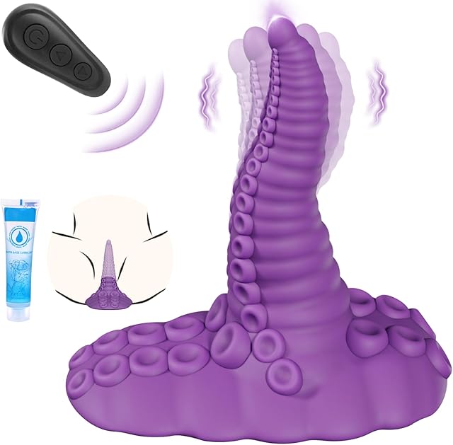 Women Sex Toys Monster Dildo - Adult Toys Fantasy Dildo Vibrators with 10 Modes for G Spot Vagina Anal Stimulation, Vibrating Suction Cup Dildo, Silicone Dragon Tentacle Dildo, Adult Sex Toys & Games