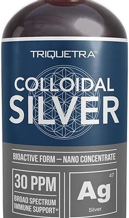 Bioactive Colloidal Silver - 8 oz, Glass Bottle, Vegan, Safe Doses with Highest Effectiveness - Nano Ions, 30 PPM - Immune Support (48 Servings)