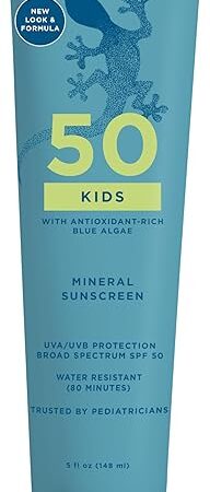 BLUE LIZARD Kids Sunscreen Lotion SPF 50+ 5oz Tube, cream