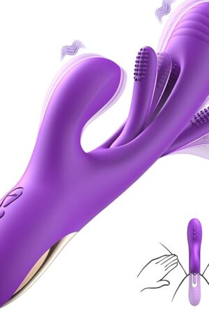 Vibrator Dildo Rabbit Sex Toys -LOVENOTE G Spot Vibrator Massager for Women Clitoral Nipple Stimulation, 3 in 1 Sex Toys with 14 Vibration & 7 Tongue Licking Flapping, Adult Product