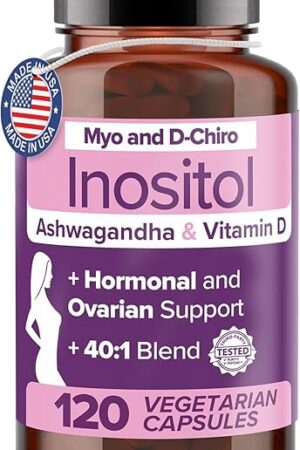 Intimate Rose Myo-Inositol & D-Chiro Inositol Supplement for Women - Hormone Balance & Ovarian Support for Women - Ideal 40:1 Ratio, Vitamin D3 + Ashwagandha
