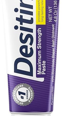 Desitin Maximum Strength Baby Diaper Rash Cream, 40% Zinc Oxide for Treatment, Relief & Prevention, Hypoallergenic, Phthalate- & Paraben-Free Paste, Protects Skin for 12 Hours, 48 oz