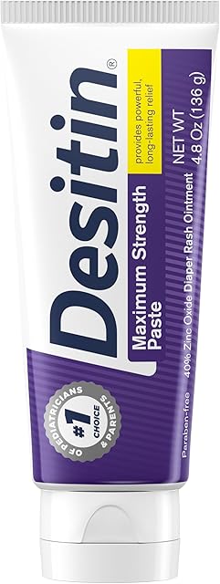 Desitin Maximum Strength Baby Diaper Rash Cream, 40% Zinc Oxide for Treatment, Relief & Prevention, Hypoallergenic, Phthalate- & Paraben-Free Paste, Protects Skin for 12 Hours, 48 oz