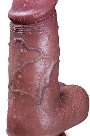 238'' Diameter Thick Huge Realistic Dildo,Double Layer Liquid Silicone Dildo with Strong Suction Cup,Lifelike Fake Penis Adult Sex Toy for G-Spot Stimulation Orgasm