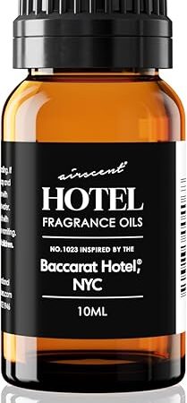 AirScent Hotel Diffuser Oil Inspired by The Baccarat Hotel Scent - Love Affair Fragrance Oil No 1023 for Ultrasonic and Waterless Diffusers and Crafting - 10 mL, 034 fl oz Glass Bottle with Dropper