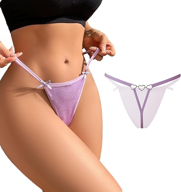 Women G-String Thongs Panties T Back High Waist Seamless Underwear Sexy Heart Shape Chain