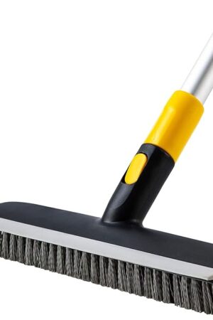 Yocada Floor Scrub Brush Telescopic Handle 2 in 1 Scrape Brush Stiff Bristle Shower Scrubber for Cleaning Patio Bathroom Garage Kitchen Wall Deck Tub Tile 559 inch Tall