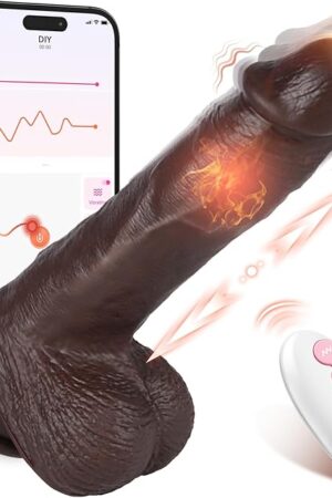 Black Dildo Sex Toys for Women - Silicone Vibrator Dildo Adult Sex Toys?Sex Machine 8 inch Dildo Fake Penis Anal Dildo G-spot and Couples with 5 Thrusting & Vibrators Modes Adult Sex Toys & Games