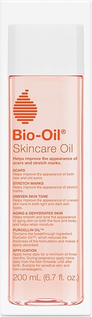 Bio-Oil Skincare Body Oil Serum, Face and Body Moisturizer with Vitamin E & A, for Scars, Stretch Marks, Sensitive Skin, All Skin Types, Dermatologist Recommended, Non-Comedogenic, 67 Oz