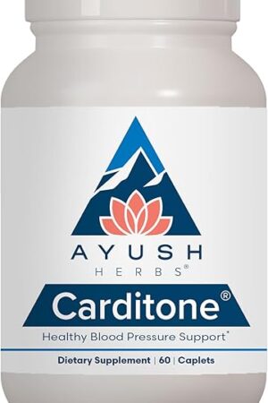 Ayush Herbs Carditone - Natural Heart Health Supplement for Women & Men, BP Formula, Holistic Heart Support with Rauwolfia, Arjuna, Calcium, and Magnesium - 60 Vegetarian Caplets (1 Count)