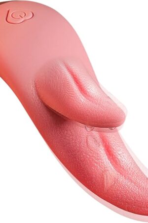 Clitoral Licking Vibrator, Realistic G-spot Nipple Stimulator with 7 Vibration Modes & Heat Function, Heating Soft Dildo Vibrators Massager for Women Pleasure Pink
