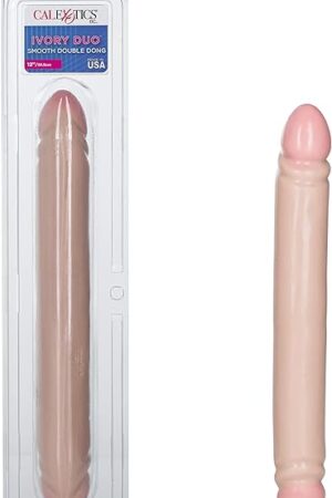 CalExotics Smooth Double Dong, 12 Inch Double-Ended Dildo - Ivory SE-0192-01-2