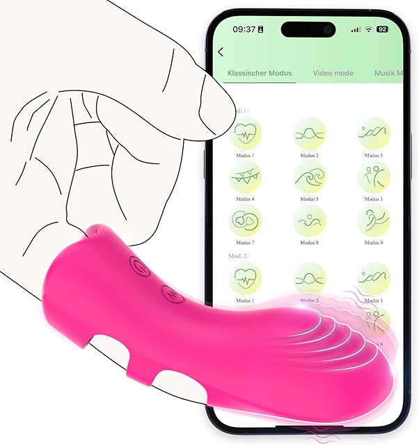 Finger Vibrator with App Adult Sex Toys for Women, 9 Vibrations & Heating Function Clitoral G-Spot Nipple Butterfly Vibrators, Sexual Pleasure Tools for Women Mini Vibrator Couples Sex Toys