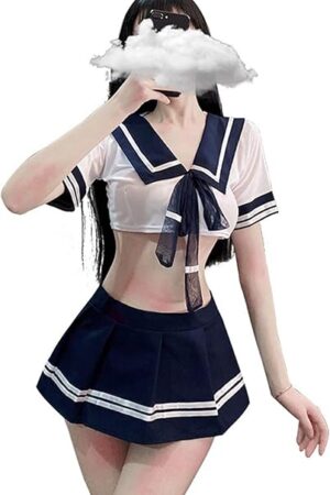 Anime School Girl Outfit Lingerie Sexy Japanese Sailor Cosplay Costume