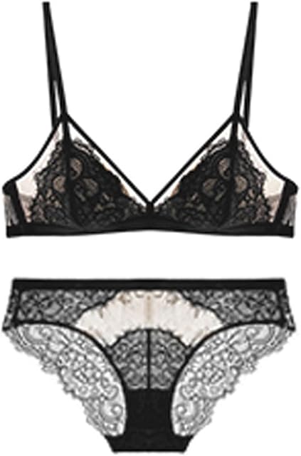 Women's Floral Lace Lingerie Set 2 Piece Sexy Push Up Wireless Bra and Panty Sets Exotic Underwear