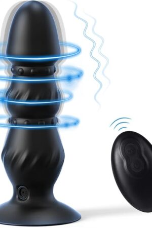Anal Butt Plug Vibrator Sex Toys for Men, Remote Control 10 Vibrating Modes Silicone Prostate Massager Anal Trainer Adult Sex Toys & Games with Suction Cup for Couples, Men, Women, and Beginner Black