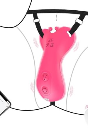 Wearable Vibrator Adult Sex Toys for Women,Extra Panty Strap Dual 9 Vibrations Panty Butterfly Vibrator with APP Remote Control Novelties Discreet Mini Rose Sex Toy Women Couple Pleasure