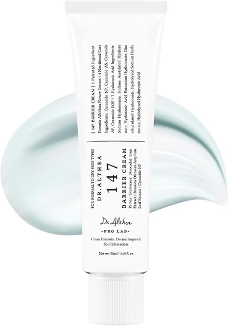 DrAlthea 147 Barrier Cream | Daily Skin Barrier Care | Deep Hydrating with Hyaluronic Acid & Ceramides | Korean Vegan Skincare for All Skin Types | 17 Fl Oz