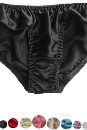 Women Sexy Flouncing 100% Silk Bikini Briefs Underwaer Soft Briefs