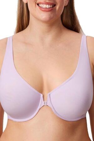 Women's Front Closure Bras Seamless Plus Size Plunge Underwire Unlined Comfortable Bra