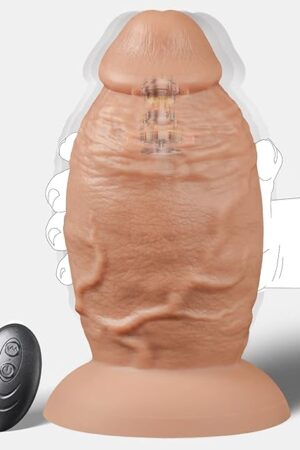 4'' Diameter Thick Vibrating Dildo, 8.5 Inch Huge Silicone Girthy Dildos No Balls Anal Vibrator with 7 Vibration Modes for Anal Stretch, Massive Big Fat Dildo Butt Plug Sex Toy for Advanced Men Women