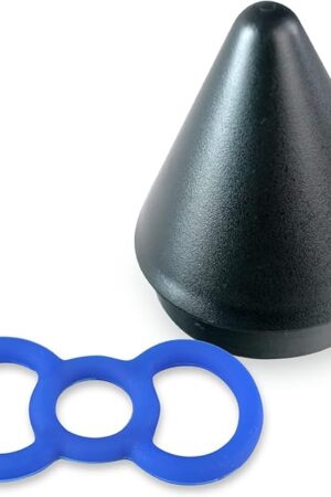 LeLuv Loop Handle Tension Rings Eyro Blue Silicone Bundle with Easyop 2.25 inch Loader Cone .7 inch Unstretched Diameter