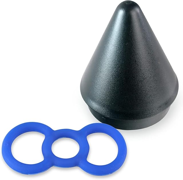 LeLuv Loop Handle Tension Rings Eyro Blue Silicone Bundle with Easyop 2.25 inch Loader Cone .7 inch Unstretched Diameter