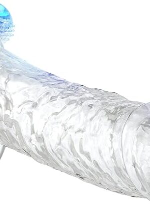 Vibrating Penis Extender Sleeve with 10 Vibration Modes, Penis Sleeve Vibratior Penis Enlarger Device with Penis Ring, Male Penis Extension Sleeve for Sex, Adult Sex Toys (Transparent)
