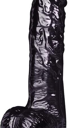 7.87 Inch Realistic Black Dildo for Beginners, Lifelike Transparent Dildo G Spot Stimulator with Strong Suction Cup, Body-Safe Small Anal Dildos Adult Toy Suitable for Women/Men/Gay/Lesbian