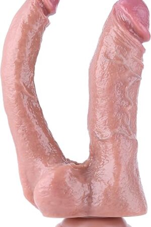 Hismith 925" Realistic Double Dildo, 718" Insertable Dual-Density Silicone Dildo with KlicLok System, Dual Use Pussy Anal Penis, Hands-Free Play Soft Sex Toy - Intermediate Series