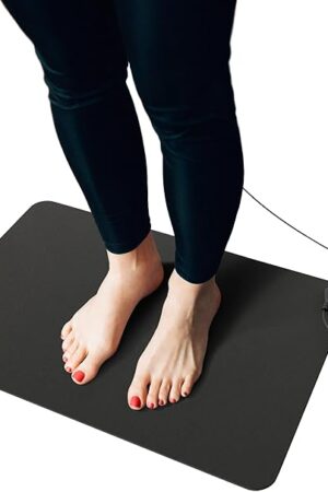 Hooga Grounding Mat ? Conductive Carbon Pad for Sleep, Energy, Pain Relief, Inflammation, and Wellness Connect to Earth Indoors 15 Ft Grounding Cord Included, 24" x 16" Size