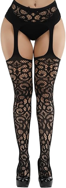 Women's Fishnet Stockings High Waist Tights Suspender Hosiery Sexy Pantyhose