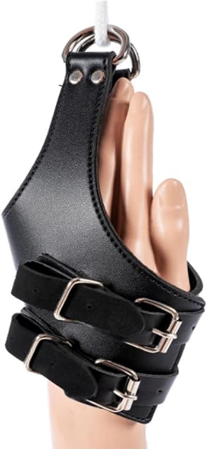 Black Restraint Suspended Handcuffs Rope - Leather Hanging Imprisoned Hand Buckle Sex toys Bondage gear and accessories PU Leather Sex Strap-on Set