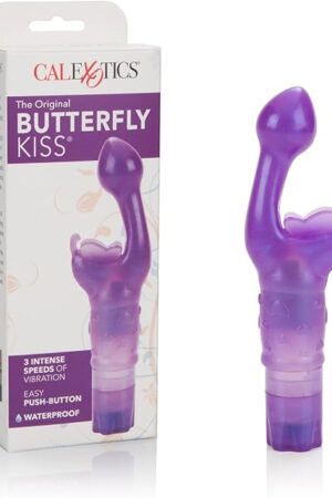CalExotics Original Butterfly Kiss Vibrator - Multi-Speed Waterproof Vibe ? Adult Sex Toys for Couples - Clitoral G Spot Massager ? Purple