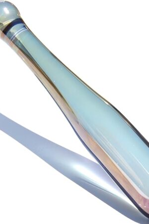 Glass Butt Plug Anal Dildo Baseball Bat Shaped Pleasure G-spot Wand Double Ended Dildo Fetish Masturbation Sex Toy Prostate Massager for Men Women Aurora - Purple TJIJP (L)